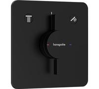 Concealed Shower Tap Hansgrohe DuoTurn Q Recessed 2 outlets 155x155mm Black Mat