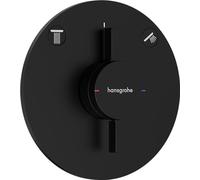 hansgrohe DuoTurn S - shower mixer conceiled for 2 functions, shower mixer tap round, single lever shower mixer for iBox universal 2, matt black, 75418670