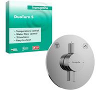 hansgrohe DuoTurn S - shower mixer conceiled for 2 functions, shower mixer tap round, single lever shower mixer for iBox universal 2, chrome, 75418000