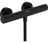 hansgrohe Ecostat Element - Shower Thermostat Exposed with EcoStop+, Thermostatic Shower Mixer with Safety Stop at 40 °C, Thermostat for Showers, Mixer tap for 1 Function, matt Black, 13346670