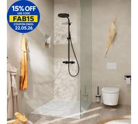 Hansgrohe Ecostat Fine Thermostatic Dual Exposed Mixer Shower & Handset Black
