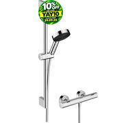 Hansgrohe Ecostat Fine Thermostatic Exposed Mixer Shower Handset & Riser Chrome