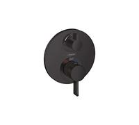 hansgrohe Ecostat S Modern 2-Handle 6-inch Wide Shower Rough-in Valve in Matte Black, 15757671 Thermostatic Trim
