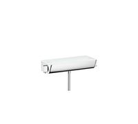 hansgrohe Ecostat Select - shower thermostat exposed with EcoStop, thermostatic shower mixer with safety stop at 40 °C, thermostat for showers, mixer tap for 1 function, white/chrome, 13161400