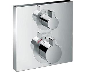 hansgrohe Ecostat Square - Thermostat conceiled, Bathroom tap with Safety Stop at 40 °C, Thermostat Square, Mixer tap for 2 Functions, Chrome, 15714000