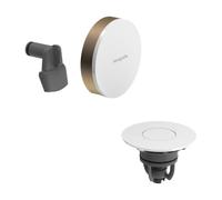 hansgrohe Exafill 58119140 Bath Filler Set with Push-Open Drain for Bathtubs with Drain Diameter 52 mm Brushed Bronze/White High Gloss