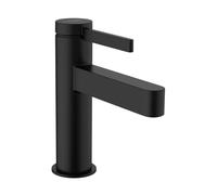 Single Hole Mixer Tap Hansgrohe Finoris with Push-Open waste set Black Mat