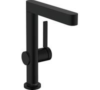 hansgrohe Finoris Basin Mixer Tap 230 with swivel spout and push-open waste set, matt black, 76060670