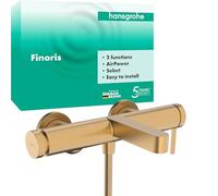 hansgrohe Finoris - Bath tap Exposed for 2 Functions, Bath Mixer tap with spout Length 19,4 cm, Brushed Bronze, 76420140