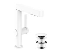 Tall Basin Tap Hansgrohe Finoris 2 spray with pull-out spray 203x49x248mm White Matt
