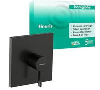 hansgrohe Finoris - Shower Mixer Concealed for 1 Function, Single Lever Shower Mixer tap Square, for iBox Universal, Brushed Black Chrome, 76615340