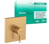 hansgrohe Finoris - Shower Mixer Concealed for 1 Function, Single Lever Shower Mixer tap Square, for iBox Universal, Brushed Bronze, 76615140