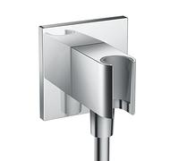 hansgrohe FixFit E - shower outlet elbow with shower head holder, with non-return valve, chrome, 26889000