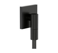 hansgrohe FixFit Fine E - Shower Outlet Elbow, Shower Outlet Connector with Non-Return Valve, Wall Outlet Elbow, Brushed Black Chrome, 28883340