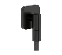 hansgrohe FixFit Fine Q - Shower Outlet Elbow, Shower Outlet Connector with Non-Return Valve, Wall Outlet Elbow, Brushed Black Chrome, 28884340