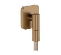 hansgrohe FixFit Fine Q - Shower Outlet Elbow, Shower Outlet Connector with Non-Return Valve, wall Outlet Elbow, Brushed Bronze, 28884140