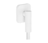 hansgrohe FixFit Fine Q - Shower Outlet Elbow, Shower Outlet Connector with Non-Return Valve, Wall Outlet Elbow, matt White, 28884700
