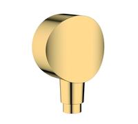 hansgrohe FixFit S Wall Connection, Hose Connection with Backflow Preventer, Polished Gold Look