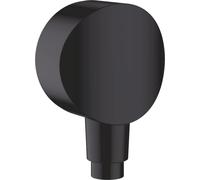 hansgrohe FixFit S Wall Connector with Backflow Preventer - Matt Black