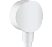 hansgrohe FixFit S Wall Fitting, Hose Connection with Backflow Preventer, Matt White