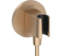 Hansgrohe FixFit S Wall Outlet with Shower Holder, Brushed Bronze, 26888140