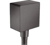 Hansgrohe Fixfit Wall Outlet Square With Non-Return Valve, Brushed Black Chrome, 26455340