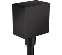 Hansgrohe Fixfit Wall Outlet Square With Non-Return Valve, Matt Black, 26455670