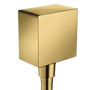 Hansgrohe Fixfit Wall Outlet Square With Non-Return Valve, Polished Gold-Optic, 26455990