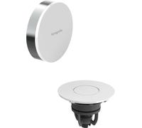 hansgrohe Flexaplus 58187000 Complete Set Drain and Overflow Fitting with Push-Open Drain Suitable for Baths with Drain Diameter 52 mm Chrome/White High Gloss