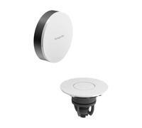 hansgrohe Flexaplus 58187340 Complete Set Drain and Overflow Fitting with Push-Open Drain, Suitable for Baths with Drain Diameter 52 mm, Brushed Black Chrome/White High Gloss
