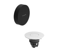 hansgrohe Flexaplus 58187670 Complete Set Drain and Overflow Fitting with Push-Open Drain Suitable for Baths with Drain Diameter 52 mm Matte Black/White High Gloss