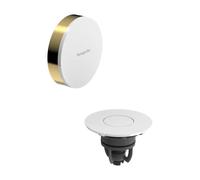 hansgrohe Flexaplus 58187990 Drain and Overflow Set with Push-Open Drain Suitable for Baths with Drain Diameter 52 mm Polished Gold Look/White High Gloss