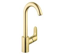 hansgrohe Focus Gold Bar Kitchen Faucet, Single Hole Bar Sink Faucet, Kitchen Sink Faucet, Optical Brushed Gold 04507251, 1.5