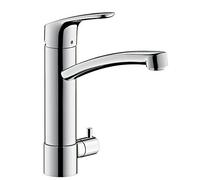 hansgrohe Focus kitchen tap 220 with 120° swivel range and integrated shut-off valve, chrome 31803000