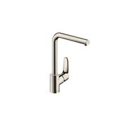 hansgrohe Focus kitchen tap 280 with selectable swivel range and L-spout, stainless steel optic 31817800