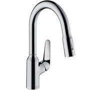 Hansgrohe Focus M42 Pull-Out Kitchen Mixer Tap, 360-Degree Swivel, Quickclean, 5-Year Guarantee