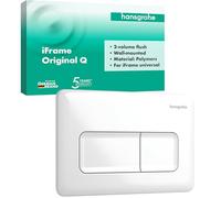 hansgrohe iFrame Original Q - Toilet Flush Plate for Dual Flush, for hansgrohe iFrame Universal Concealed Cistern, White, 66001450