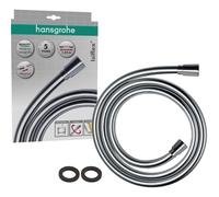 hansgrohe Isiflex - universal fit shower hose 1.25 m, tangle free, flexible shower head hose anti-kink, incl. sealing rings, chrome, 28272000