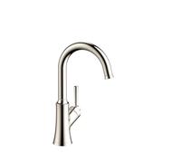 hansgrohe Joleena Brushed Nickel Bar Kitchen Faucet, Bar Sink Faucet Single Hole, Faucet for Kitchen Sink, Polished Nickel 04795830 14-Inches Tall