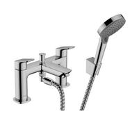 Hansgrohe Logis 2-Hole Rim Mounted Bath Mixer With Diverter Valve And Vernis Blend Hand Shower Vario Chrome 71438000