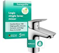 hansgrohe Logis Basin mixer tap 100 LowFlow 3.5 l/min with pop-up waste, chrome, 71104000