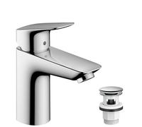 Logis Single lever basin Mixer 100 with Push-open waste (71107000)