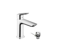 hansgrohe Logis Basin Mixer Tap 110 Fine with pop-up waste set, chrome, 71251000