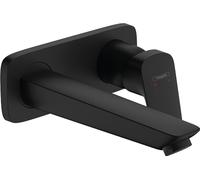 Hansgrohe 71220670 Logis Single Lever Basin Mixer for Concealed Installation Wall-Mounted with spout 19,5 cm, matt Black, Discharge Length 20.5cm
