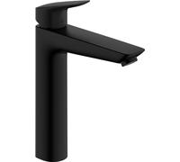 hansgrohe Logis - Bathroom tap with pop-up Waste Set, Bathroom Sink Water tap with spout Height 190mm, Bathroom Mixer tap Water-Saving (EcoSmart), matt Black, 71090670