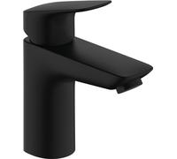 hansgrohe Logis - Bathroom tap with pop-up Waste Set, Energy-Saving (CoolStart), Bathroom Sink Water tap with spout Height 100mm, Bathroom Mixer tap Water-Saving (EcoSmart), matt Black, 71102670