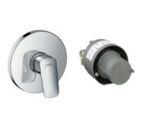 Hansgrohe Logis Concealed Manual Single-Lever Shower Mixer Set, Polished Chrome, Ceramic Cartridge, 5 Year Guarantee