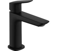 hansgrohe Logis Fine - Bathroom tap with Push-Open Waste Set, Bathroom Sink Water tap with spout Height 110mm, Bathroom Mixer tap Water-Saving (EcoSmart), matt Black, 71252670