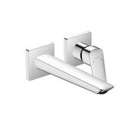 hansgrohe Logis Fine Modern 1-Handle 2-Hole 4-inch Tall Wall Mounted Bathroom Faucet in Chrome, 71256001