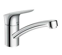 hansgrohe Logis kitchen tap 120 mm high with 360° swivel spout, CoolStart energy saving function and reduced flow rate, chrome 71837000